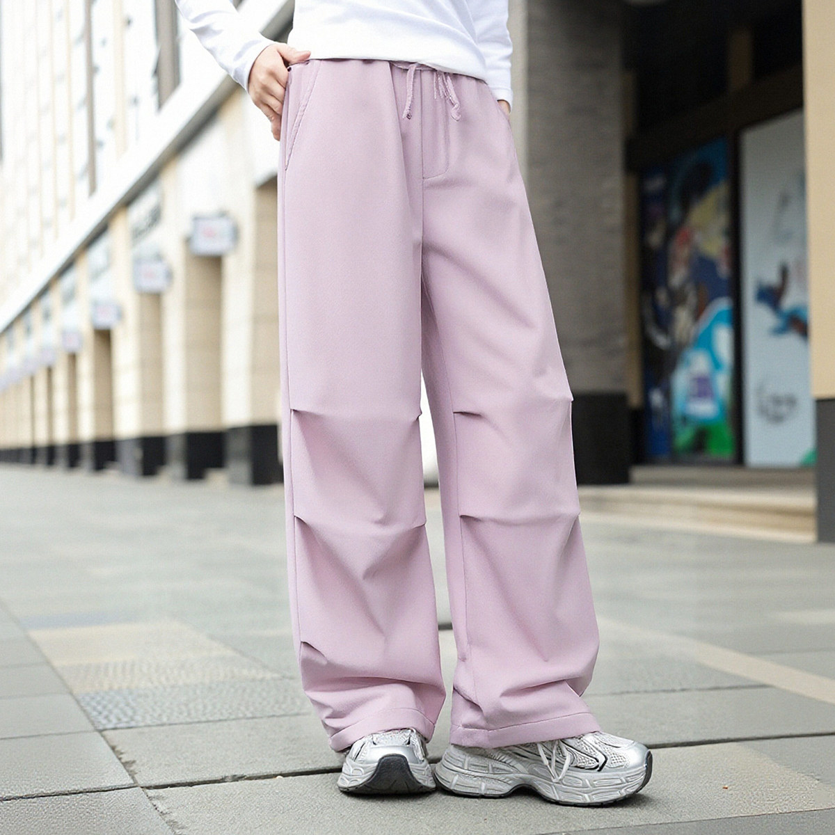 新款女孩加厚冬款户外阔腿长裤初中生中大童学生宽松休闲儿童裤子,淘宝优惠券,粉丝福利购,淘宝优惠卷