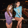 2024 South Korea Ciellemarin Women's One-piece Free Diving Snorkeling Swimsuit Long Sleeve Sun Protection Diving Quick-Drying Flush