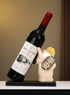 新中式平安喜乐大象红酒架酒柜创意摆件新居玄关装饰品乔迁礼物