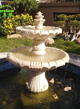 欧式庭院流水摆件户外鱼池流水大型别墅户外喷泉