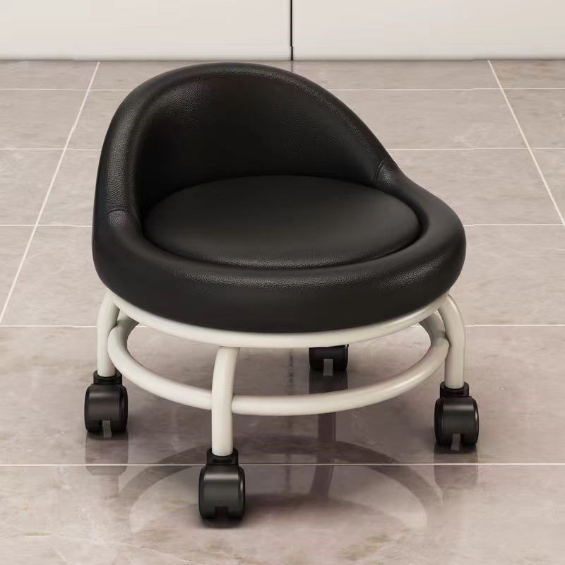 小凳子家用靠背网红小矮凳带娃神器凳客厅坐凳万向轮圆凳滑轮矮凳 - 图2