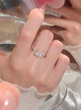 冷淡风开口可调节精致蝴蝶戒指