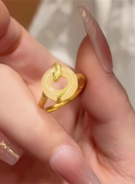 简约中式清冷感灵蛇缠绕戒指女