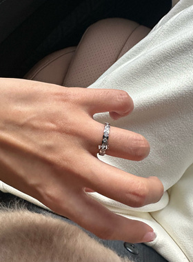 不掉色coco闪亮精工气质戒指女