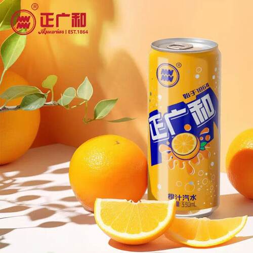 正广和橙汁汽水330ml*12/24罐装童年怀旧老字号碳酸饮料 - 图0