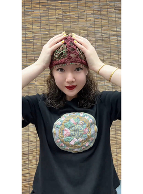 新款时尚手工网红鸭舌帽复古镂空美人尖包头透气百搭女士帽子白发