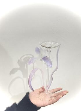 原创设计手工制作琉璃鸢尾烛台