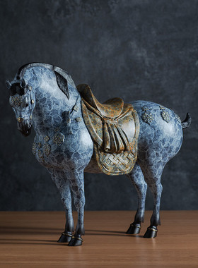 铜之美 唐马摆件铜工艺品办公室茶几玄关装饰品乔迁新居开业礼品