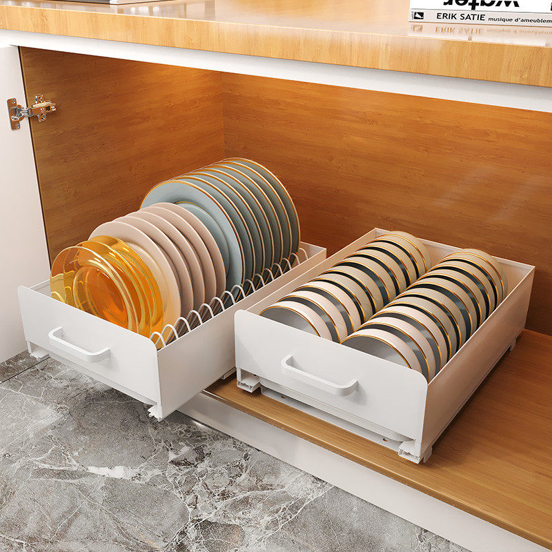 厨房碗架沥水架橱柜内置抽拉碗架拉篮抽屉式置物架碗碟碗盘收纳架,淘宝优惠券,粉丝福利购,淘宝优惠卷