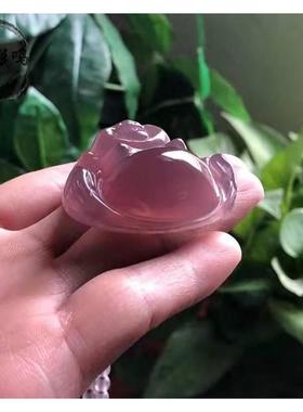 帝王紫玉髓弥乐佛吊坠冰种紫色玛瑙玉髓佛公挂件玉石直播货源