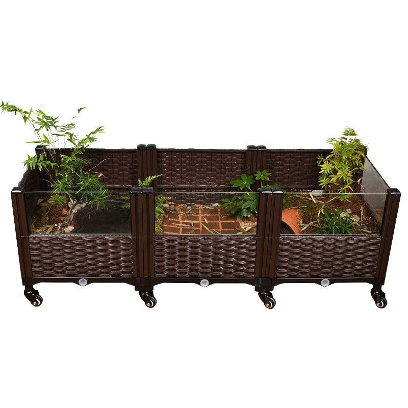 黄缘龟专用箱半生态造景绿植物缸带水盆轮子可移动超大缸,淘宝优惠券,粉丝福利购,淘宝优惠卷