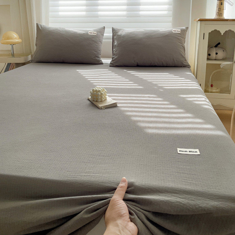 A类双层纱日式纯色床单单件枕套三件套单人学生宿舍床被单双人1.8,淘宝优惠券,粉丝福利购,淘宝优惠卷