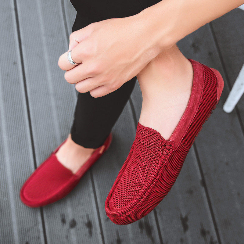 网鞋夏季镂空韩版百搭豆豆鞋男透气潮流懒人一脚蹬软底休闲网布鞋,淘宝优惠券,粉丝福利购,淘宝优惠卷