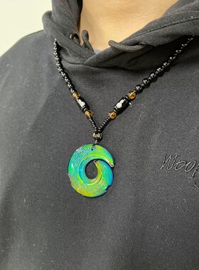 时来好运感温变色可随体温变化琉璃项链吊坠男女款吊坠饰品