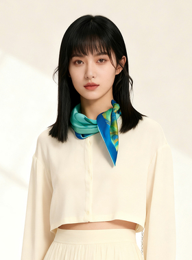龙泉禧里青绿江山真丝丝巾礼盒装
