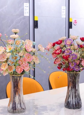 轻奢高档仿真花摆设杜鹃花假花客厅餐桌仿生花束装饰插花家居摆件