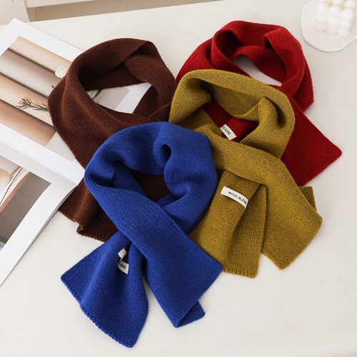 2025新款冬季围巾羊毛针织防寒保暖护颈脖套时尚百搭交叉护脖围巾 - 图3