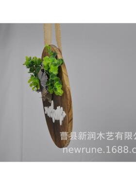 定制木质欢迎牌门牌圆形蝴蝶结迎宾牌木制挂牌复古风格挂件装饰