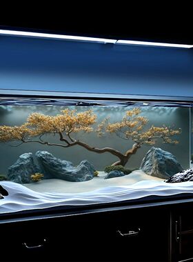 5D壁纸3d立体水族箱壁纸正胶8K高清国风微景观ai新款鱼缸背景贴纸
