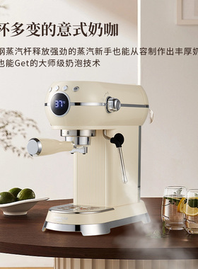 工厂直销家用咖啡机小型萃取打奶一体跨境咖啡机 新半自动咖啡机