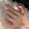 Modern Sacred Jewelry S925 sterling silver half plain half row diamond ring