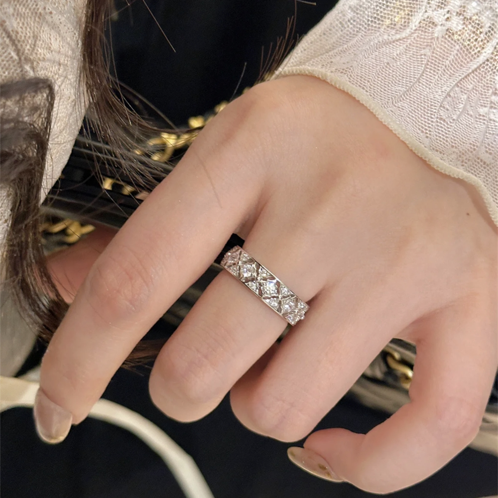 Modern Sacred Jewelry S925 Sterling Silver Diamond Lace Ring