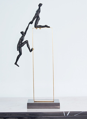 跨境人物金属摆件高级感创意客厅装饰专用场景礼物礼品工艺品