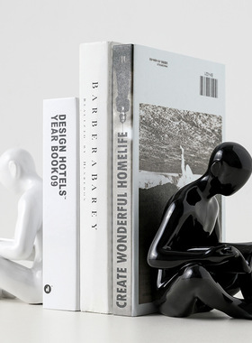 贝汉美北欧客厅创意仿真书家居装饰品办公室书房酒柜人物小摆件