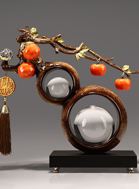 贝汉美新中式树脂水晶葫芦摆件礼盒装客厅玄关办公室装饰品伴手礼