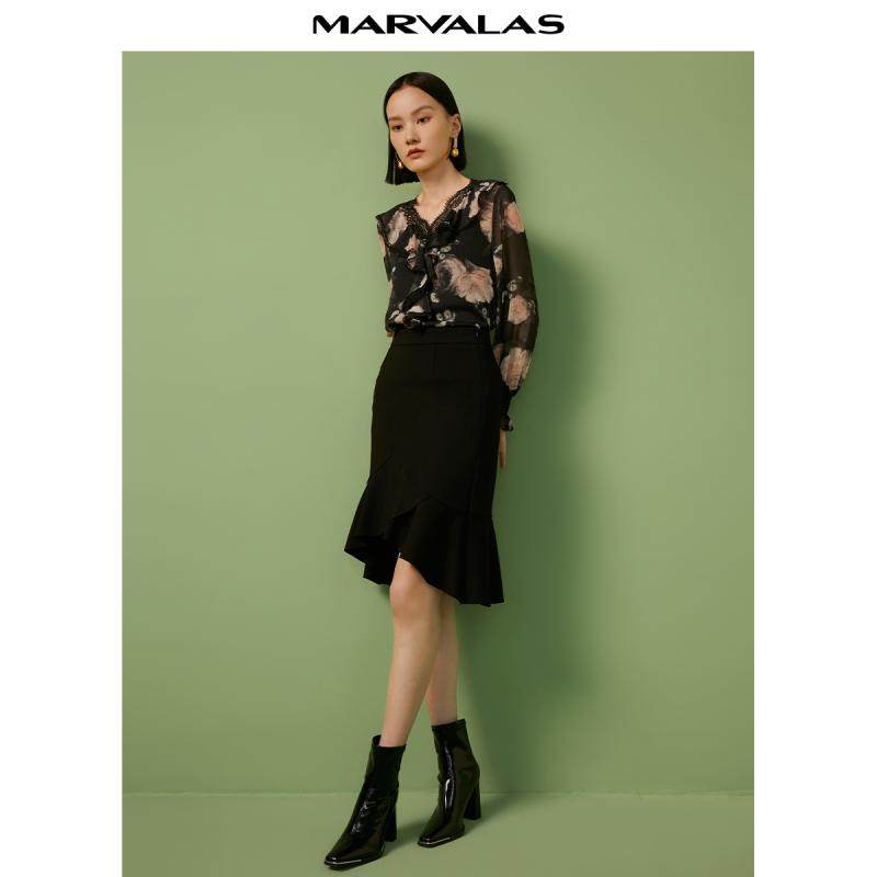 【呼呼专享】曼德诗不规则鱼尾裙 - 图0