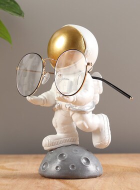 创意桌面收纳眼镜支架太空宇航员造型放置眼镜展示架实用可爱摆件
