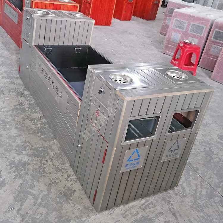 青海火车站高铁站环卫钢木分类垃圾桶果皮箱花盆组合定点停放处,淘宝优惠券,粉丝福利购,淘宝优惠卷