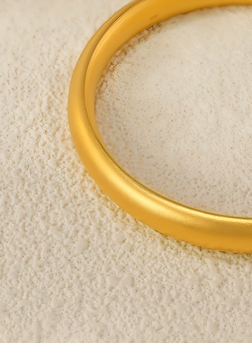 金包银轮胎素圈手镯女款古法传承镯子款手饰送女友送妈妈生日礼物