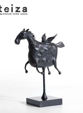 Oteiza现代简约创意骑士雕塑工艺品摆件样板间书房办公室桌面软装