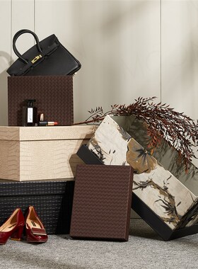 MOON慕空间样板房花纹收纳盒衣帽间衣柜装饰品收纳箱摆件展厅陈设