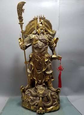 纯铜关公像摆件 家居供奉财神爷乔迁开业关羽关二爷武财神像