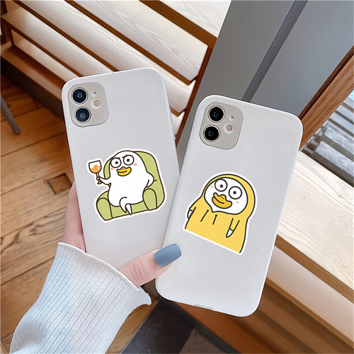 50张可爱创意表情包小刘鸭贴纸DIY旅行箱储物箱手机壳笔记本平板电脑桌面墙面门窗书架保温杯水杯不干胶贴画 - 图2