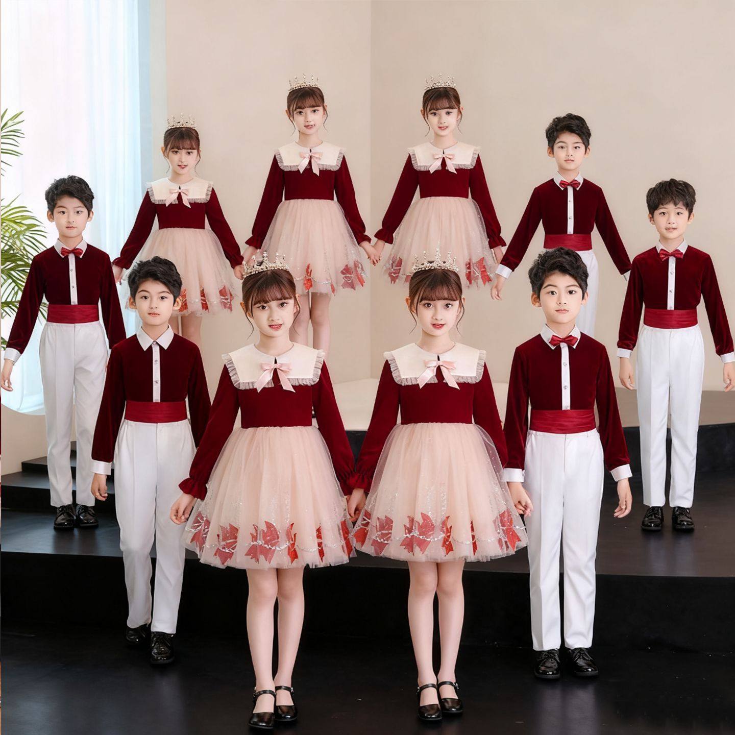 元旦儿童演出服合唱小学生表演服男女童舞蹈诗歌朗诵亮片新款长袖,淘宝优惠券,粉丝福利购,淘宝优惠卷