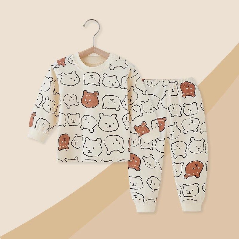 婴儿秋衣纯棉分体打底宝宝保暖两件套家居服儿童肩扣内衣套装睡衣,淘宝优惠券,粉丝福利购,淘宝优惠卷