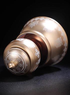 车载太阳能转轮电动转筒中控台转轮家用汽车桌面摆件小巧八吉祥