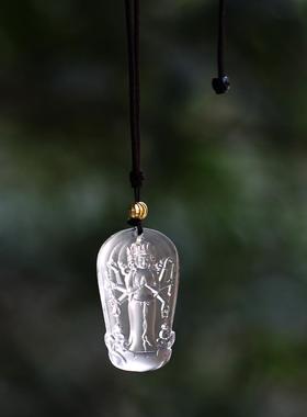 琉璃摩利支天吊坠挂件本命菩萨佛像挂饰项炼随身佛八臂观音佛牌