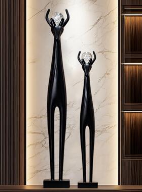 入户玄关摆件招财鹿竖瘦窄长进门客厅电视柜壁龛软装饰品轻奢高档