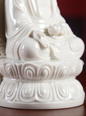 小尺寸三宝佛陶瓷阿弥陀佛释迦牟尼佛药师佛佛像家用供奉迷你摆件