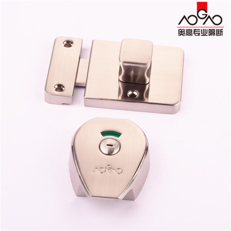 奥高 卫生间隔断门锁 厕所隔板五金配件 有无人插销指示锁门卡扣 - 图2