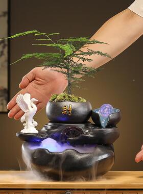 八方来财风轮99548流水喷泉摆件水环水办客公桌装饰厅桌面招财风