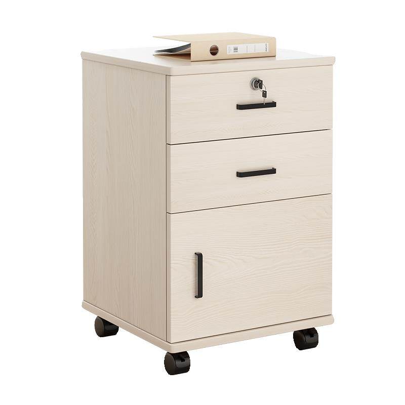 免安装木质带锁资料柜办公室桌下抽屉式文件柜移动矮柜储物收纳柜 - 图3