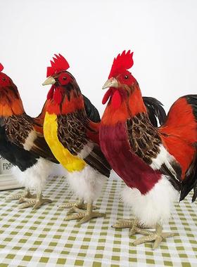 仿真鸡模型大11947家禽公鸡标本超市美财摆件摄影道具花公招鸡网