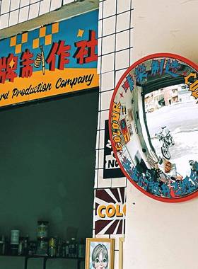 咖啡店门店氛围网店铺装镜37533饰摆饰凹凸角红打卡地装饰品diy广