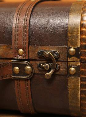 复古摆件窗手提式15987小木箱子中国风仿古橱影饰木装质复古做旧