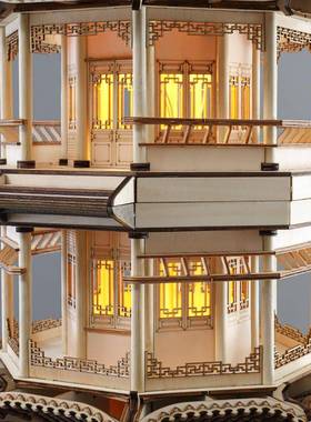 新中厅式实木建筑八角亭装饰摆设古品书房客玄关82385酒店院庭倒